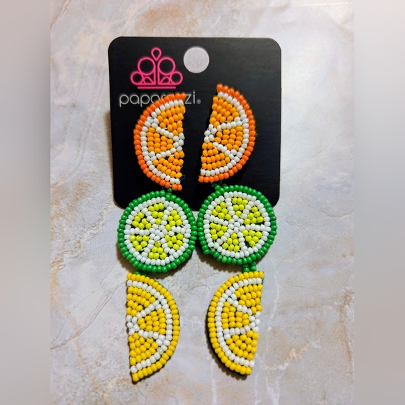 paparazzi Jewelry - Paparazzi Vibrant Citrus Beaded Earrings